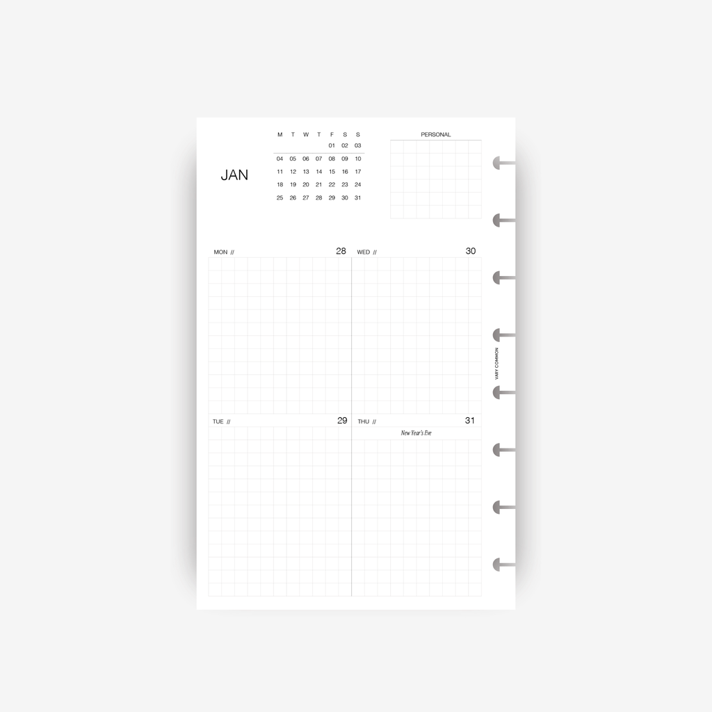2027 Weekly Planner Insert | Compact