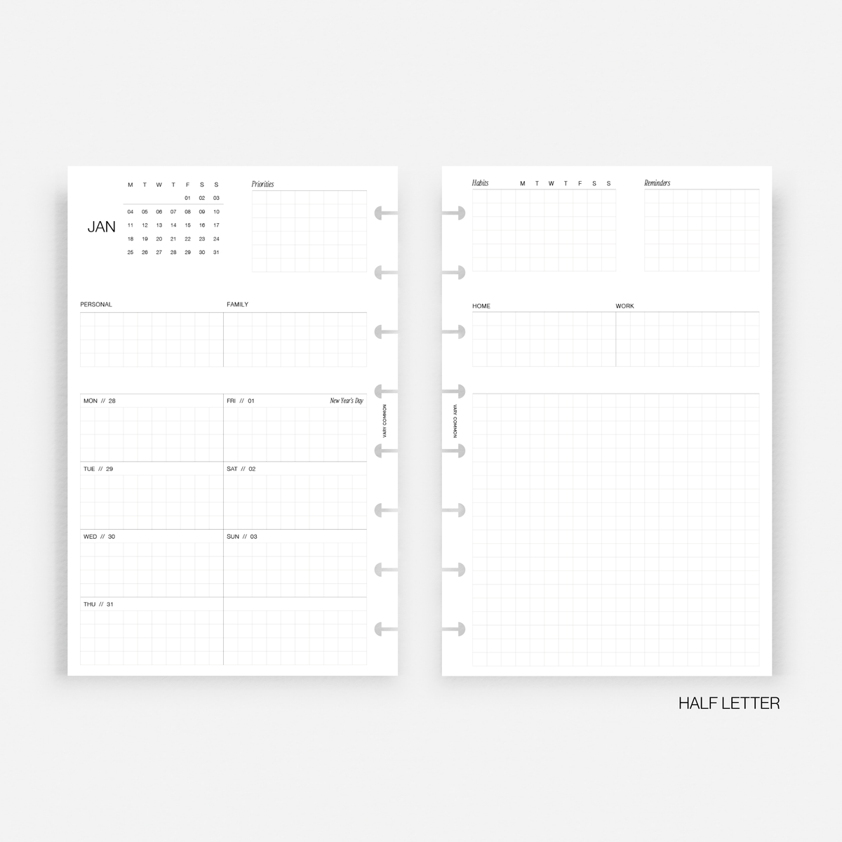 2027 Weekly Planner Insert | Deluxe