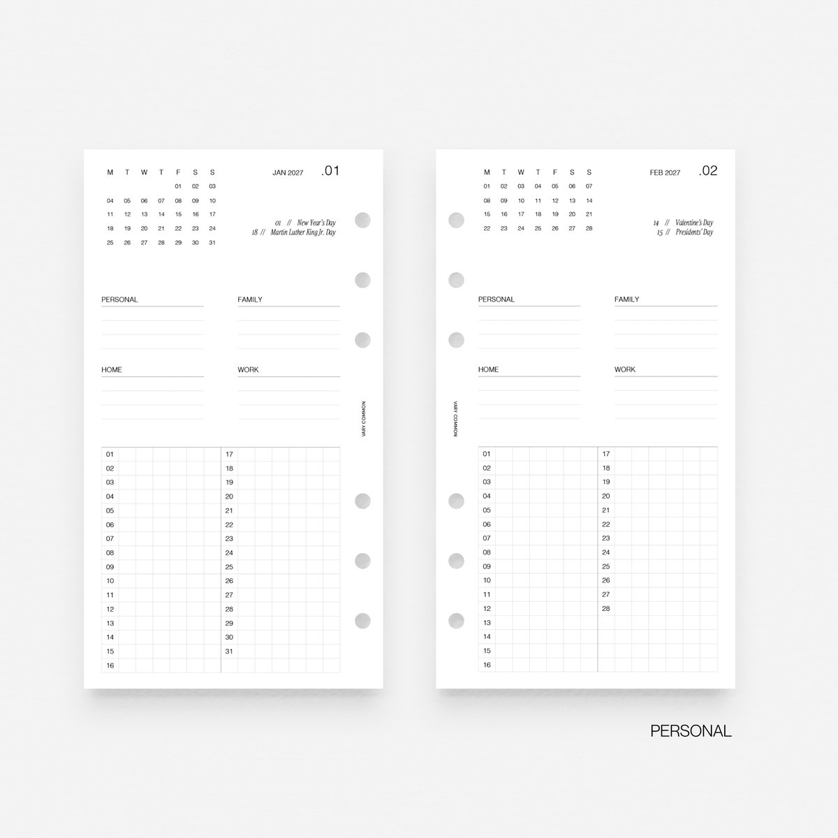 2027 Yearly Planner Insert | Deluxe