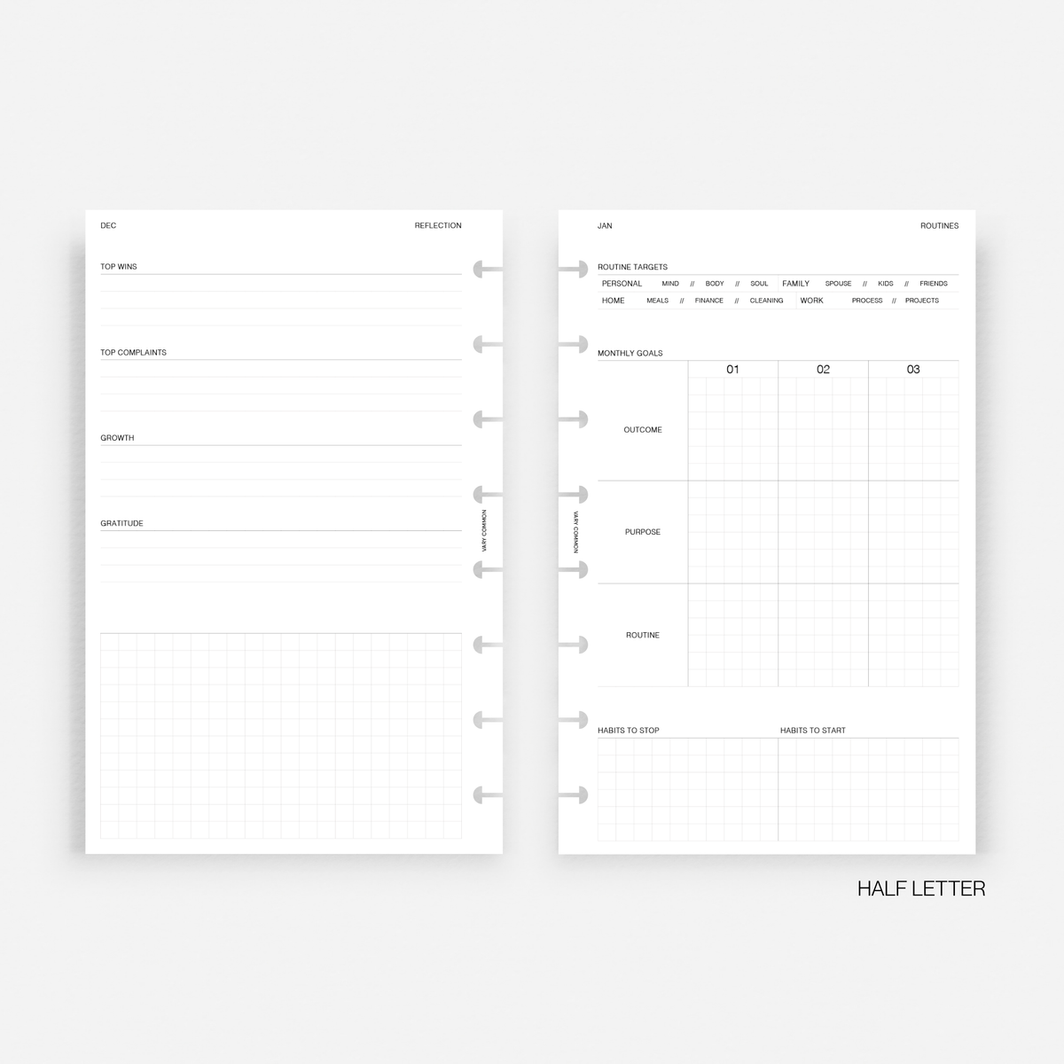 2027 Monthly Planner Insert | Deluxe