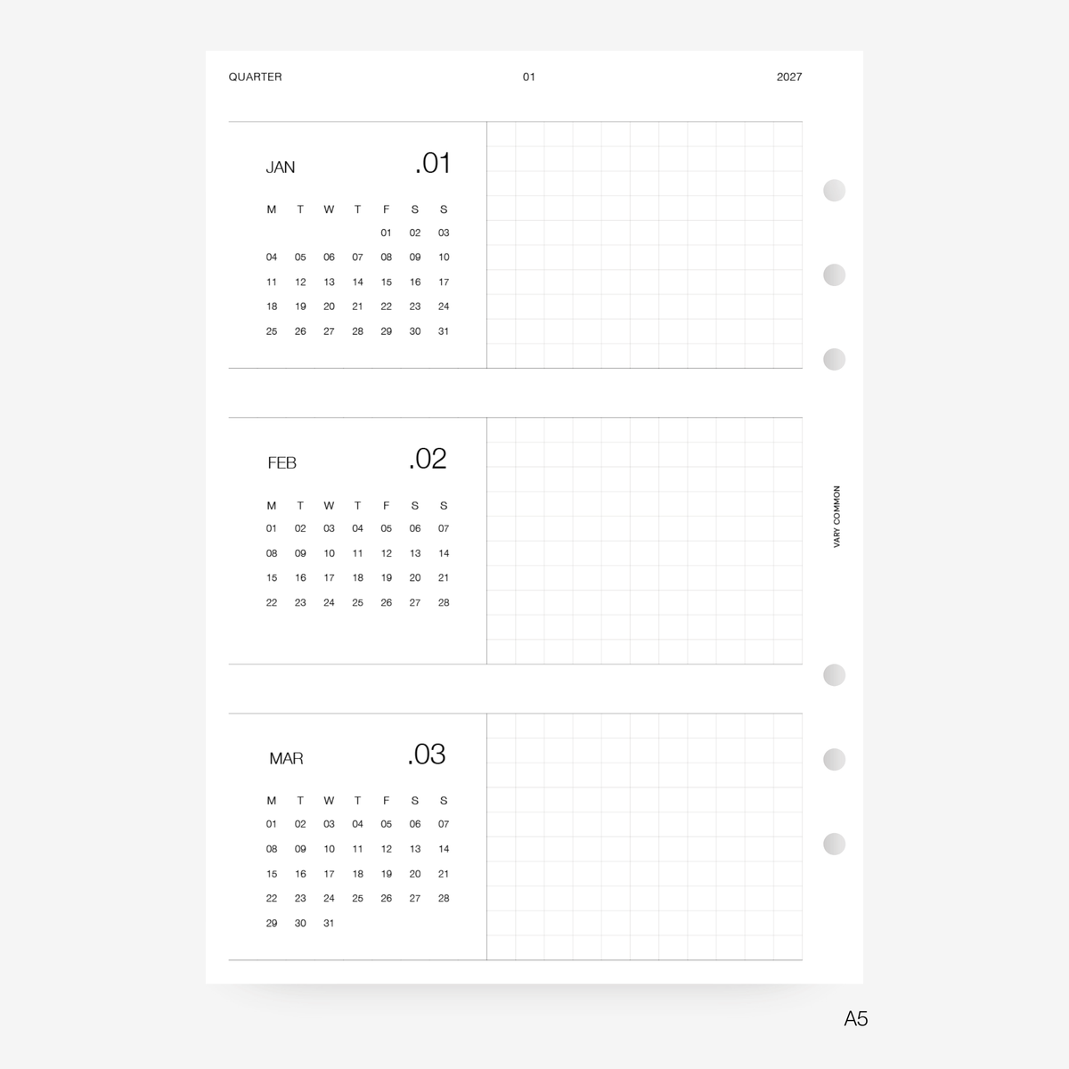 2027 Yearly Planner Insert | Classic