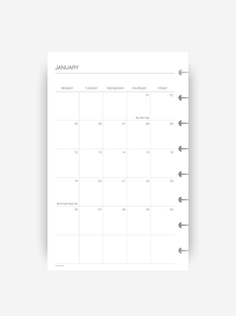 2026 Monthly Planner Insert // Deluxe
