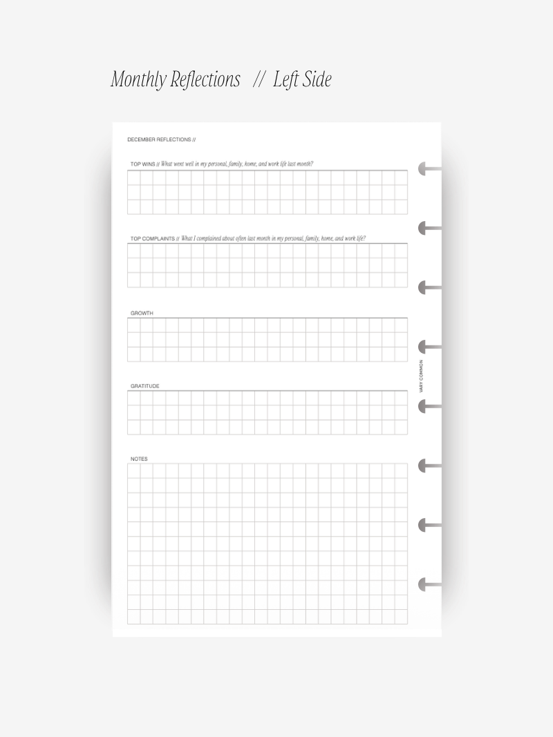 2026 Monthly Planner Insert // Deluxe