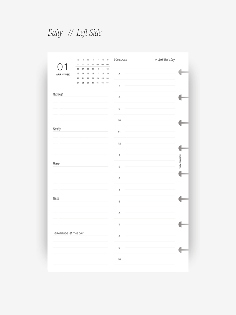2026 Daily Planner Insert // Deluxe
