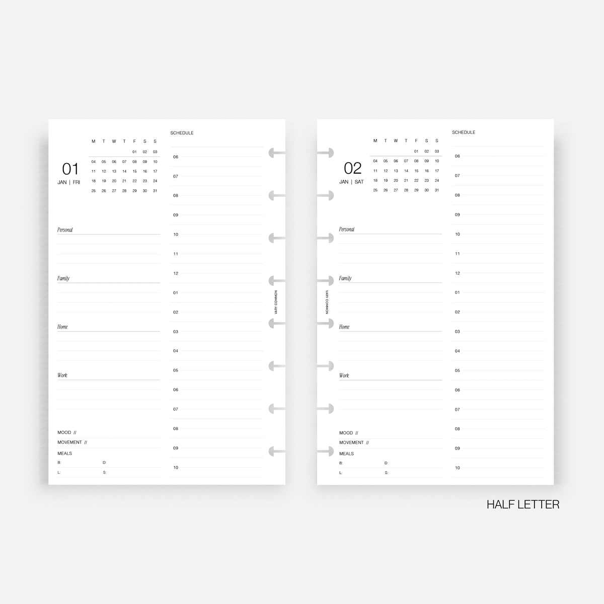 2027 Daily Planner Insert | Classic
