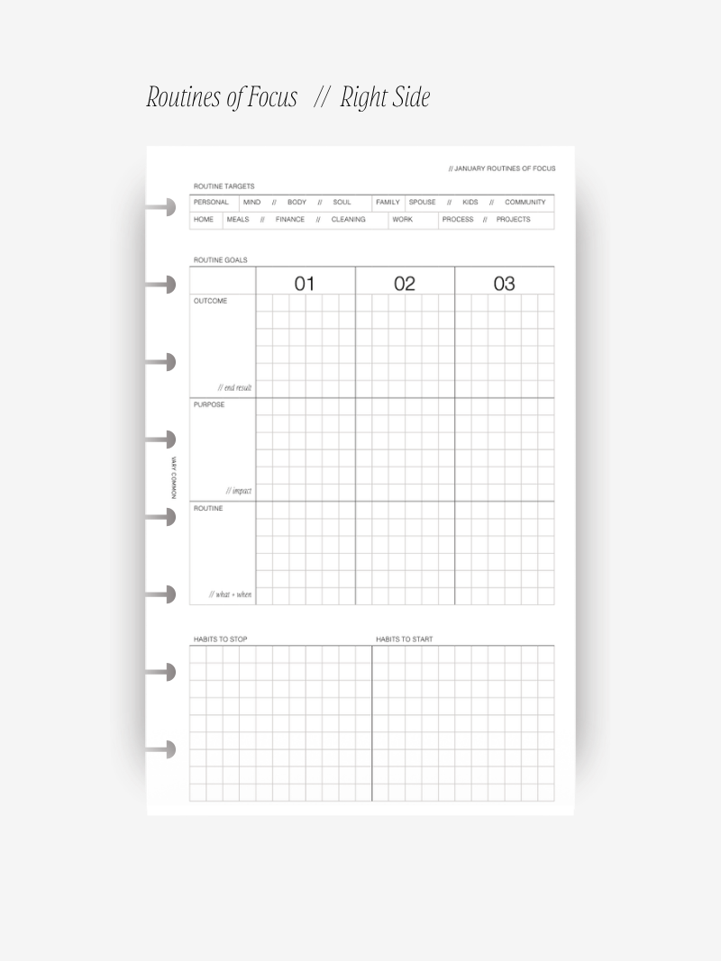 2026 Monthly Planner Insert // Deluxe
