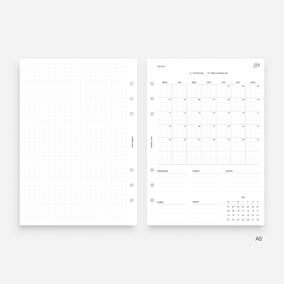2027 Monthly Planner Insert | Compact