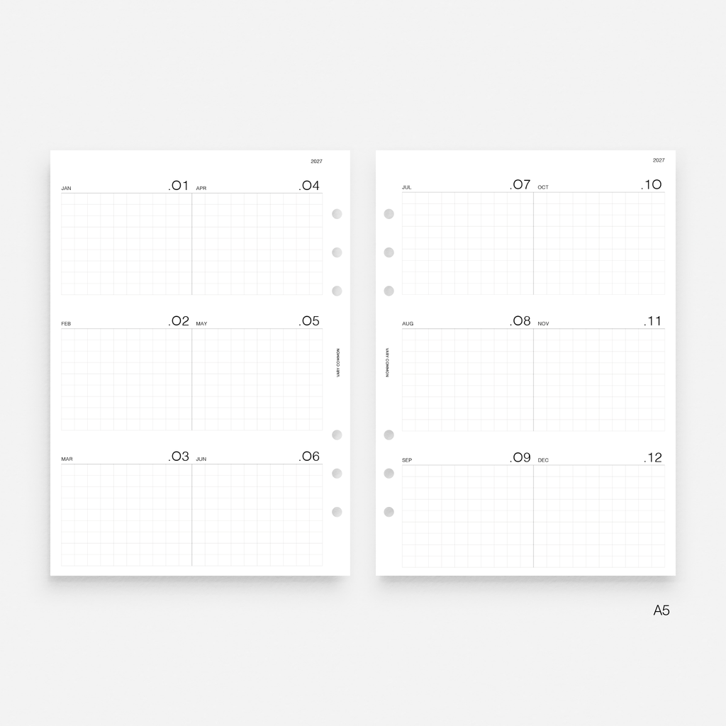 2027 Yearly Planner Insert | Compact