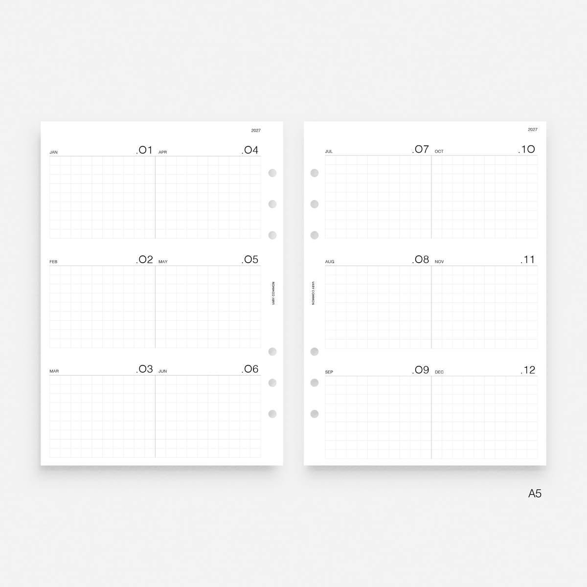 2027 Yearly Planner Insert | Compact