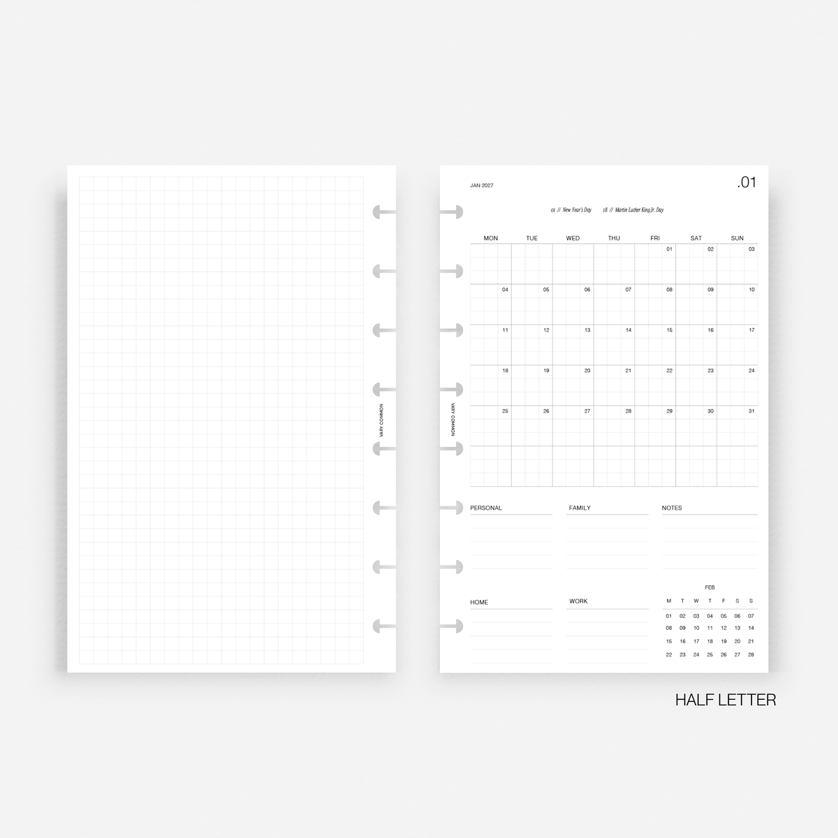 2027 Monthly Planner Insert | Compact