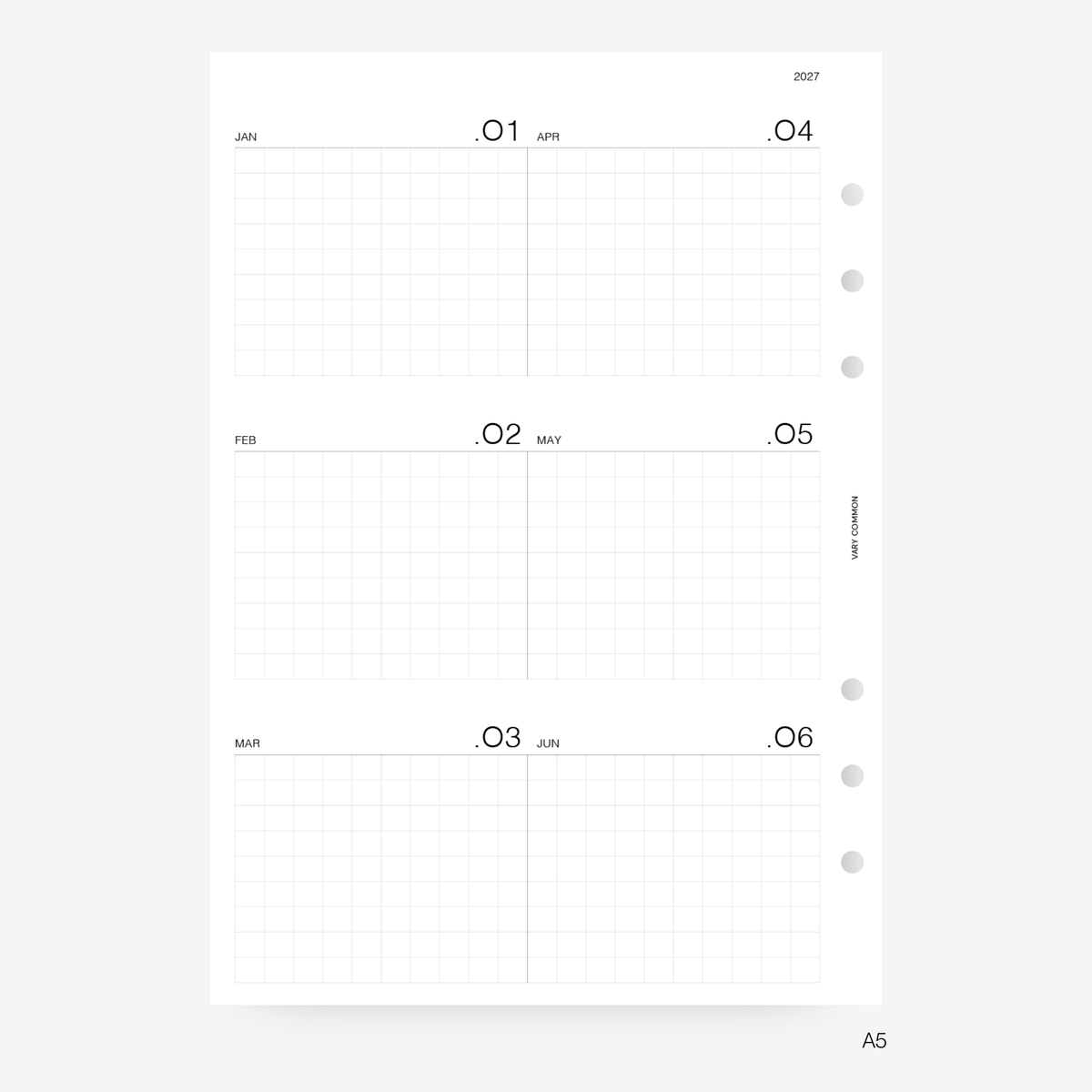 2027 Yearly Planner Insert | Compact