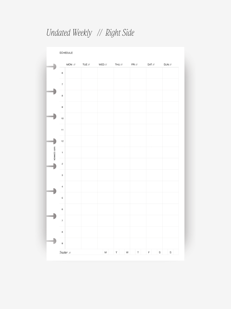 Undated Weekly Planner Insert // Deluxe