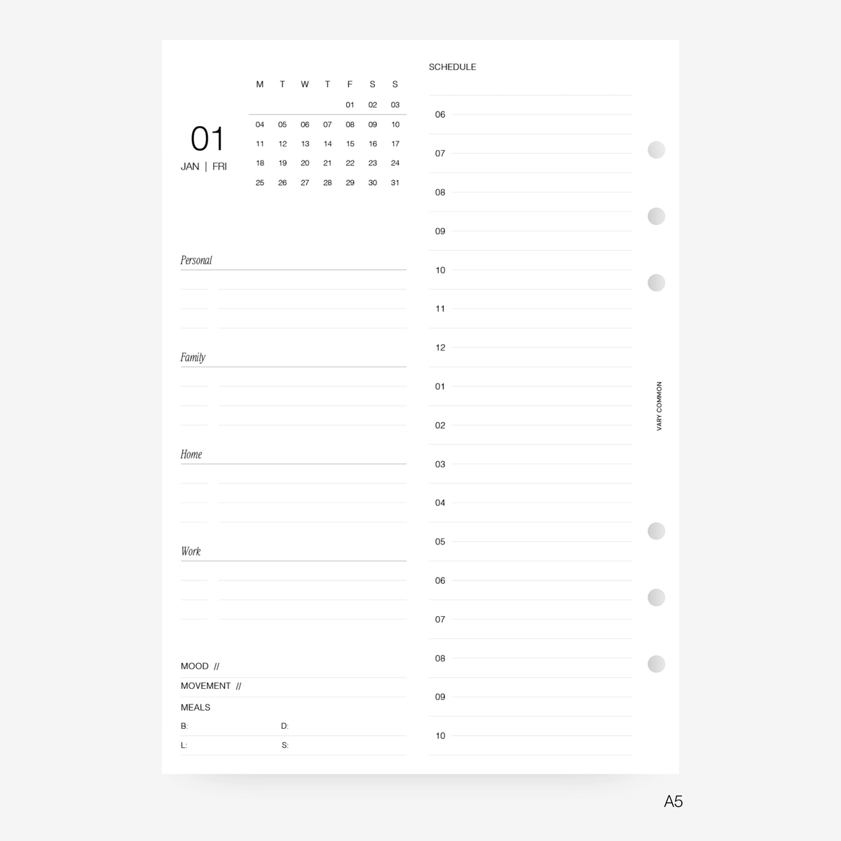2027 Daily Planner Insert | Deluxe