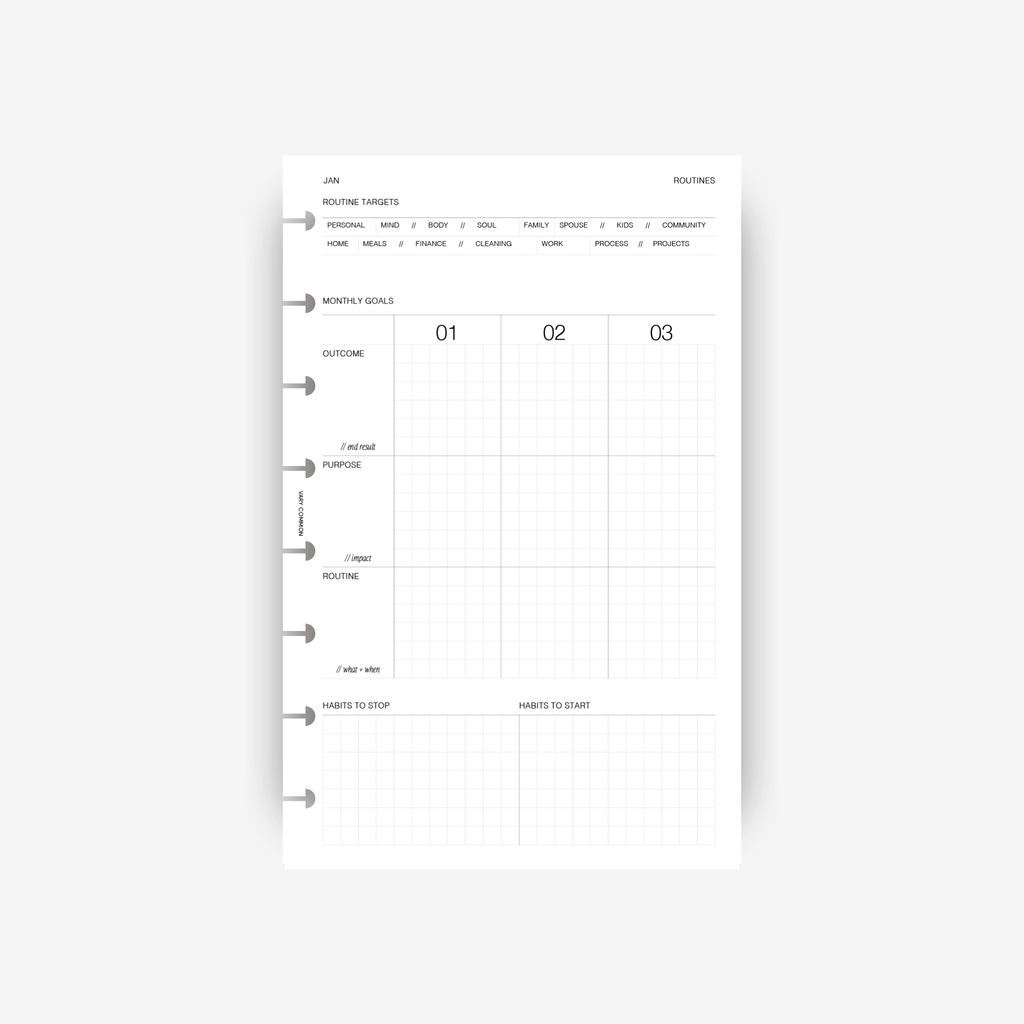 2027 Monthly Planner Insert | Deluxe