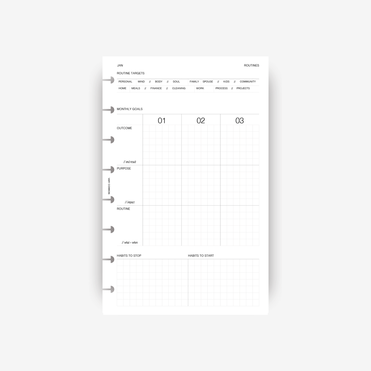 2027 Monthly Planner Insert | Deluxe
