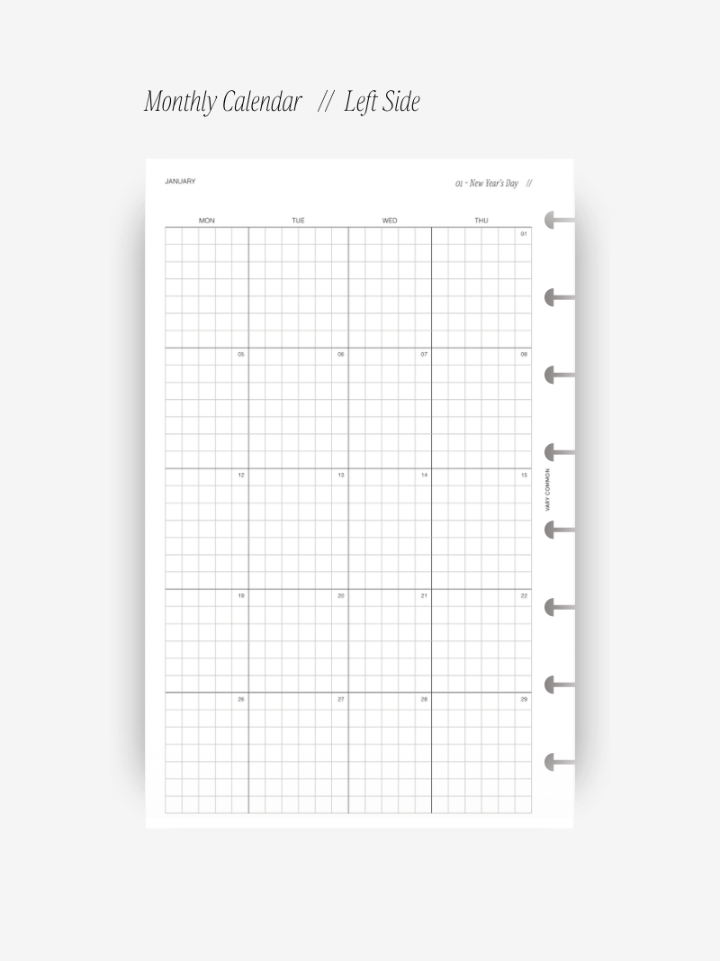 2026 Monthly Planner Insert // Deluxe