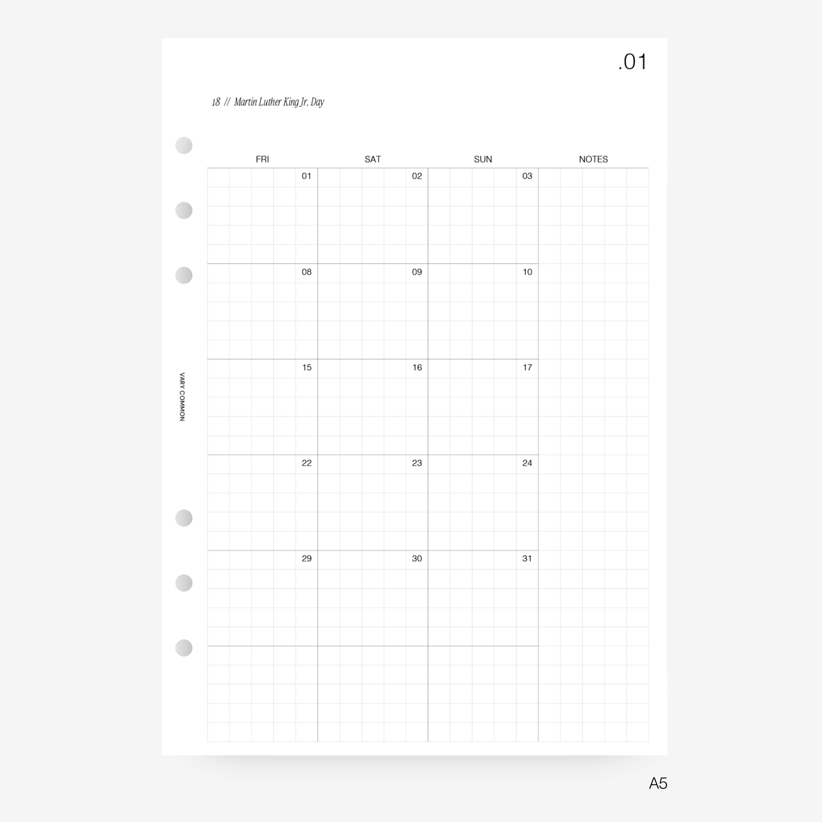 2027 Monthly Planner Insert | Deluxe