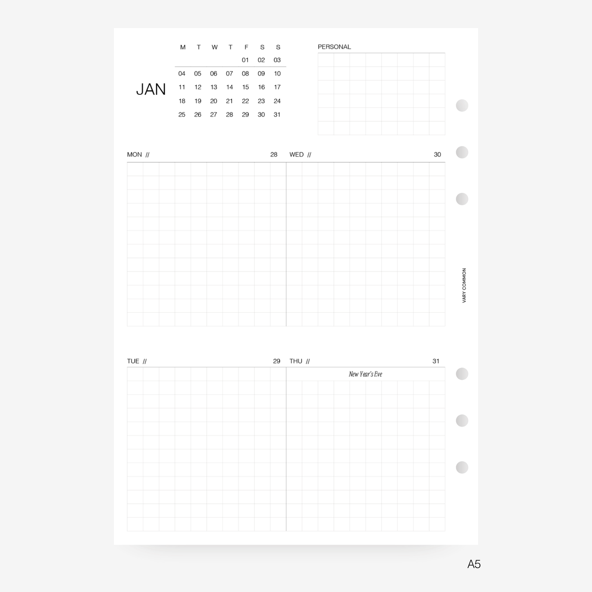 2027 Weekly Planner Insert | Compact