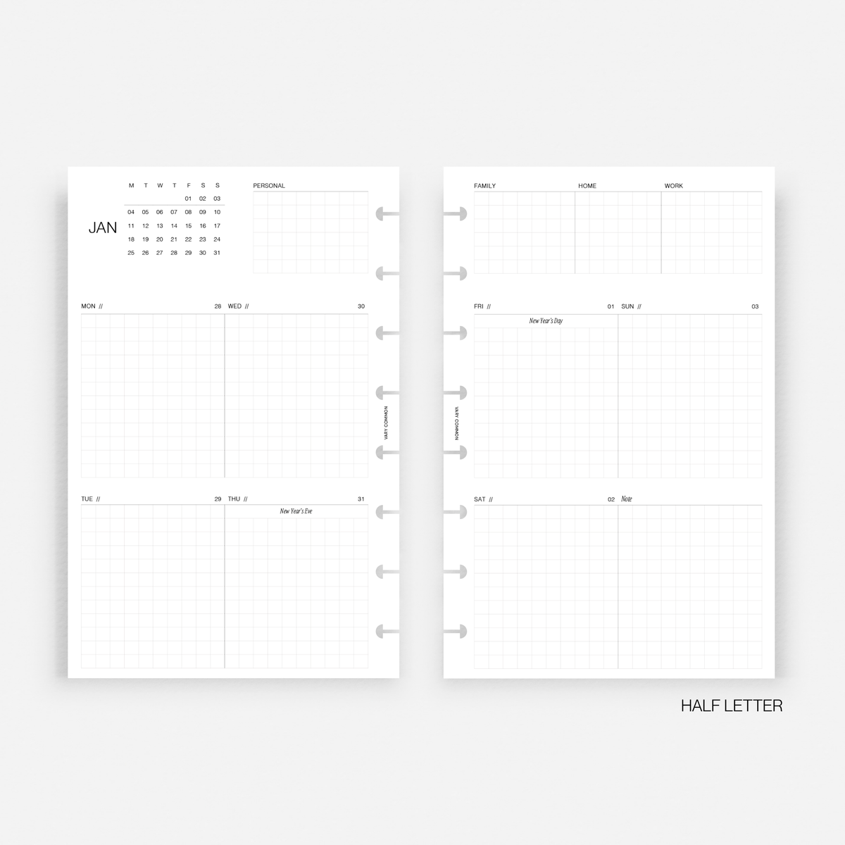 2027 Weekly Planner Insert | Compact