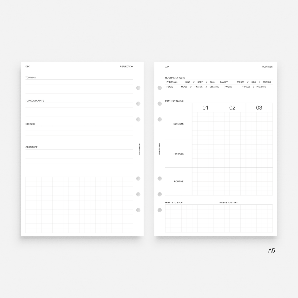 2027 Monthly Planner Insert | Deluxe