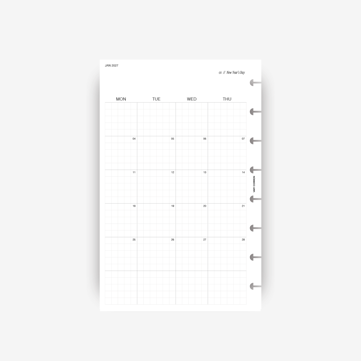 2027 Monthly Planner Insert | Deluxe