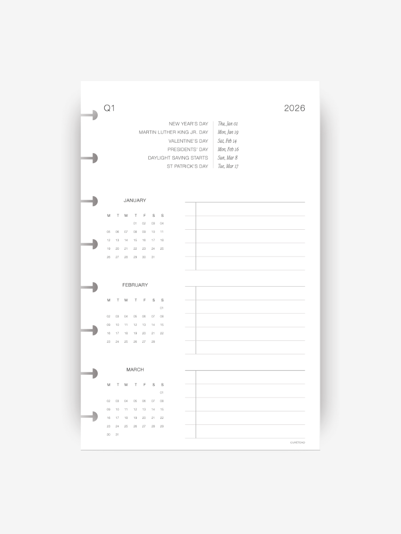 2026 Monthly Planner Insert // Deluxe