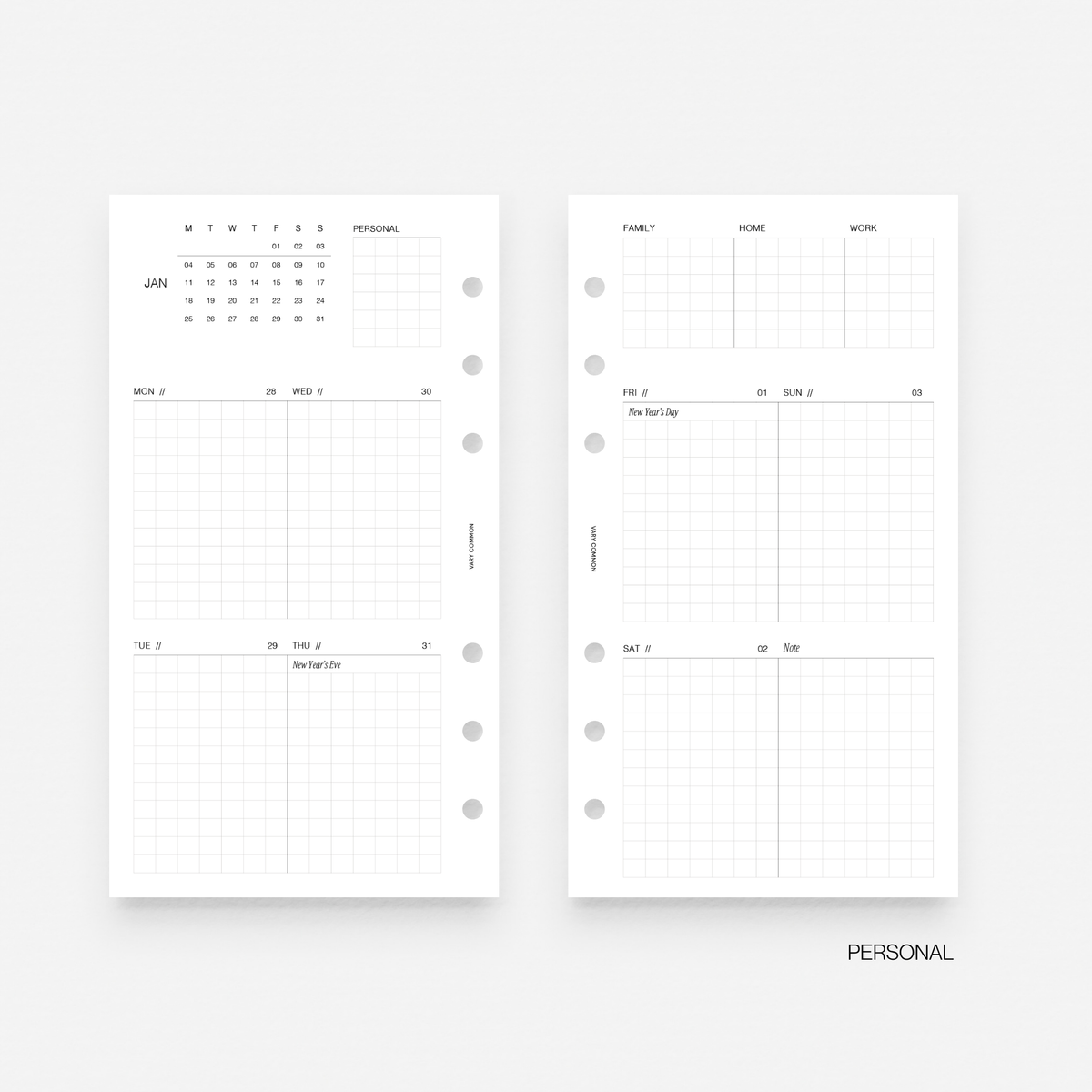 2027 Weekly Planner Insert | Compact